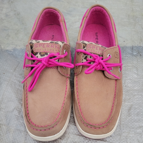 Sperry Top Sider Girl Leopard Pink Shoes Loafers Size 5M - Picture 4 of 8